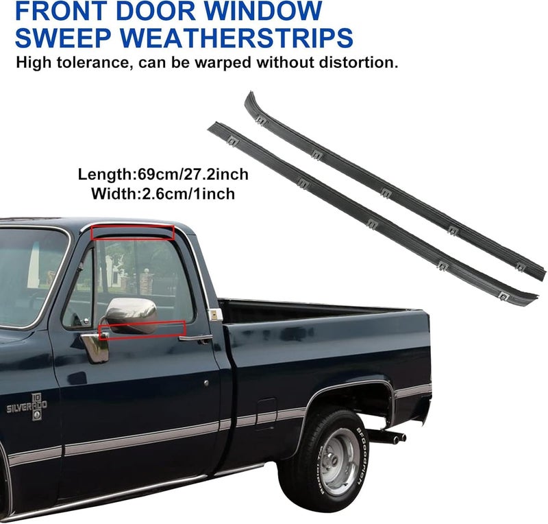D-ETEGNIK Front Door Window & Vent Glass Weatherstrip Seal Kit – 1-Piece Design – Compatible with Chevy C10 C20 C30 K10 K20 K30 Blazer Suburban & GMC C/K/V/R 1500–3500, Jimmy - Image 4