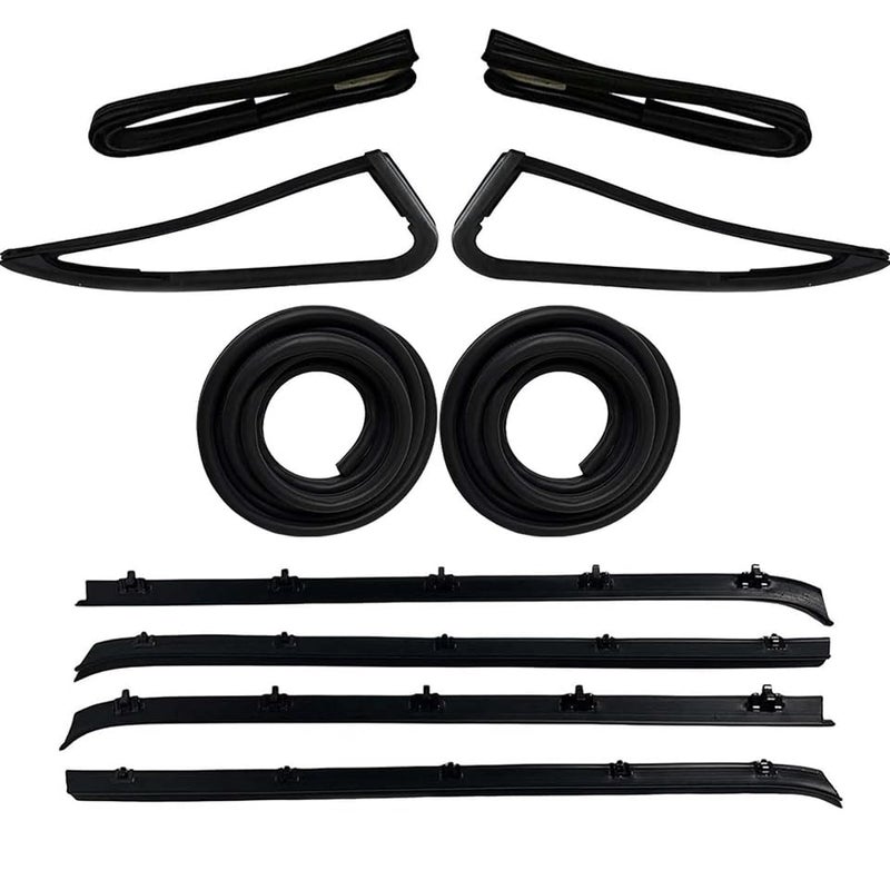 D-ETEGNIK Front Door Window & Vent Glass Weatherstrip Seal Kit – 1-Piece Design – Compatible with Chevy C10 C20 C30 K10 K20 K30 Blazer Suburban & GMC C/K/V/R 1500–3500, Jimmy - Image 1