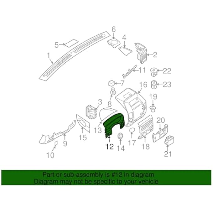 68240 7S000 غطاء مقياس لوحة لوحة العدادات متوافق مع Titan / Armada 2004-2006 ، مقاوم للاهتراء ، سطح ، يوفر فعالية - Image 3