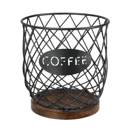 YINMIT K Cup Holder Organizer, Sturdy Coffee Pod Holder Organizer, 35 Kcup Large Capacity Storage Basket for Kitchen Counter and Office Desktop (Circular Grid) - Image 1