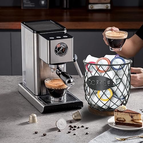 YINMIT K Cup Holder Organizer, Sturdy Coffee Pod Holder Organizer, 35 Kcup Large Capacity Storage Basket for Kitchen Counter and Office Desktop (Circular Grid) - Image 2
