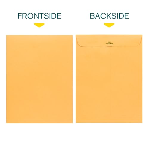 EnDoc 9x12 Clasp Envelopes - 10 Pack - Brown Kraft Catalog Envelopes with Clasp Closure & Gummed Seal – 28lb Heavyweight Paper Envelopes for Home, Office, Business, Legal or School - Image 3