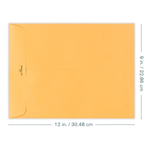 EnDoc 9x12 Clasp Envelopes - 10 Pack - Brown Kraft Catalog Envelopes with Clasp Closure & Gummed Seal – 28lb Heavyweight Paper Envelopes for Home, Office, Business, Legal or School - Image 2