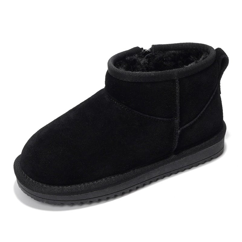 Project Cloud 100% Genuine Leather Girls Boots â€“ Water Resistant & Lightweight Ankle Boots with Memory Foam â€“ Cozy & Fur Non Slip Kids Boots for Girls & Boys, Perfect for Fall(Julia, BLK, 6) - Image 3