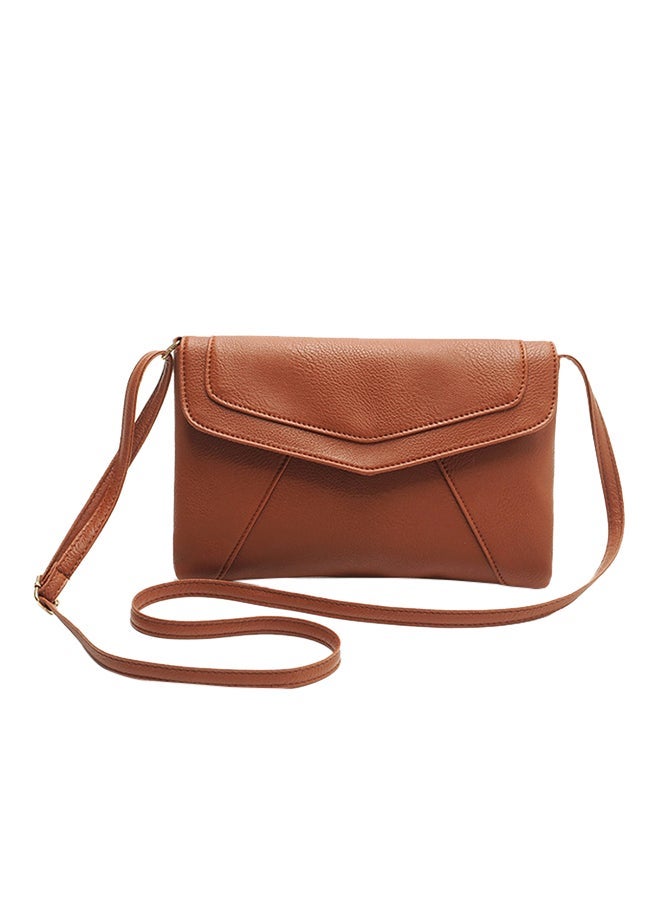 Magnetic Closure Crossbody Bag Brown - Image 1