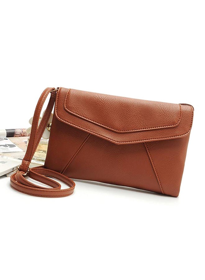 Magnetic Closure Crossbody Bag Brown - Image 2