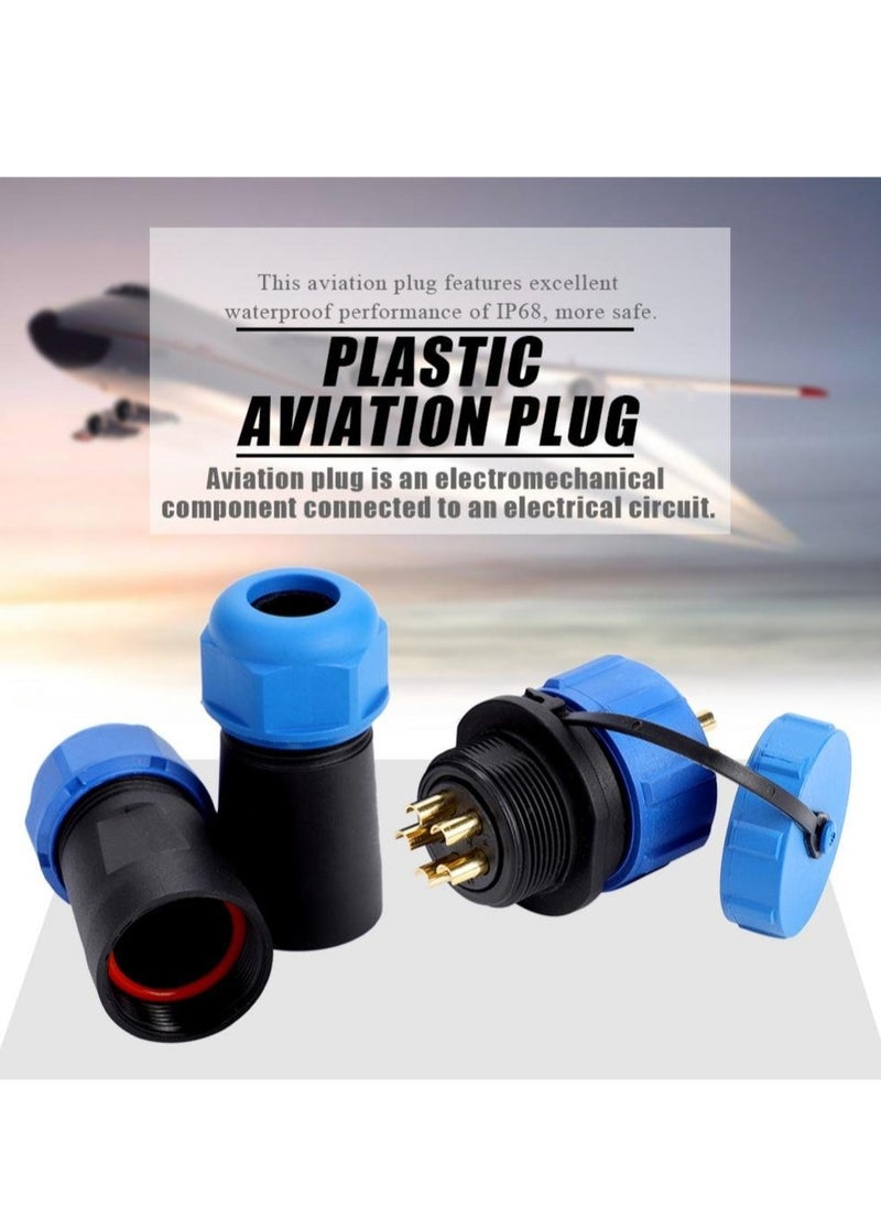 Excefore Plastic Aviation Plug Socket Outdoor Lighting Waterproof SP21 IP68 Cable InLine Connector 5 Pin  - Image 5