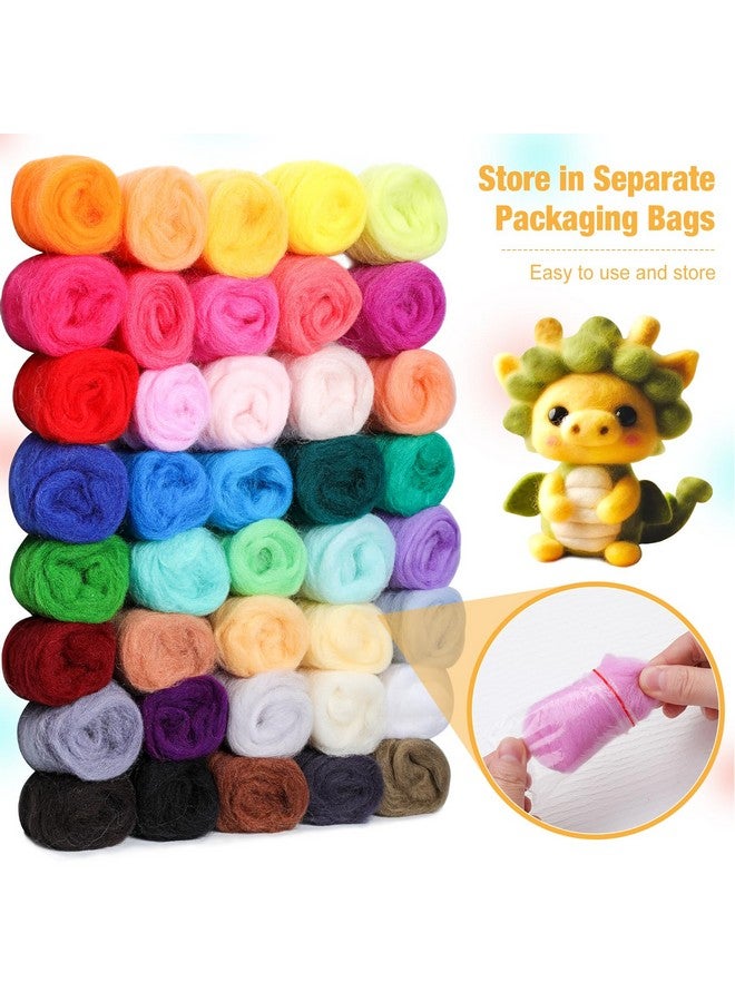 Mayboos Needle Felting Starter Kit,Wool Roving 40 Colors Set, Wool Felt Tools with Instruction Included for Felted Animal Needle Felting Supplies - Image 3