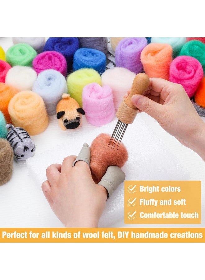 Mayboos Needle Felting Starter Kit,Wool Roving 40 Colors Set, Wool Felt Tools with Instruction Included for Felted Animal Needle Felting Supplies - Image 4