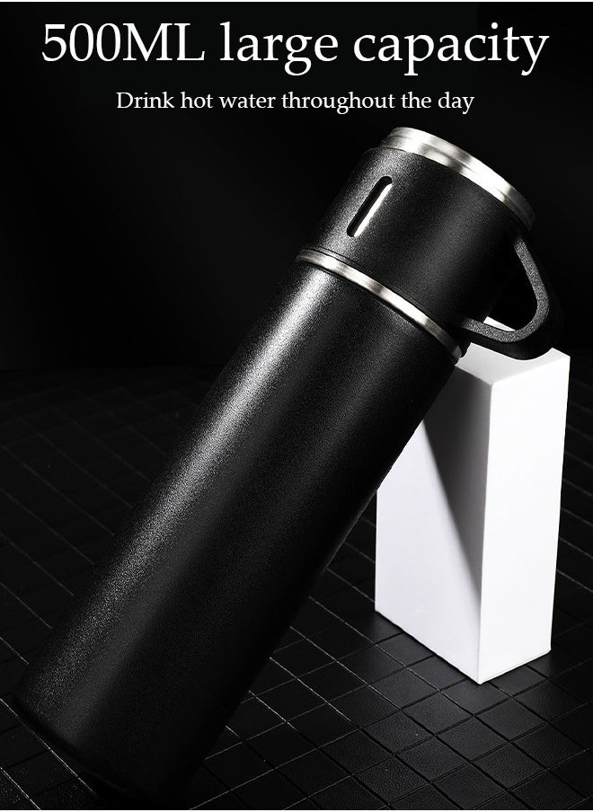 DUNISO Vacuum Flask Set with 2 Cups, Insulated Double Wall Stainless Steel 500ml Tea Coffee Thermal Flask , Hot and Cold Bottle, Corporate Gifts  - Image 4