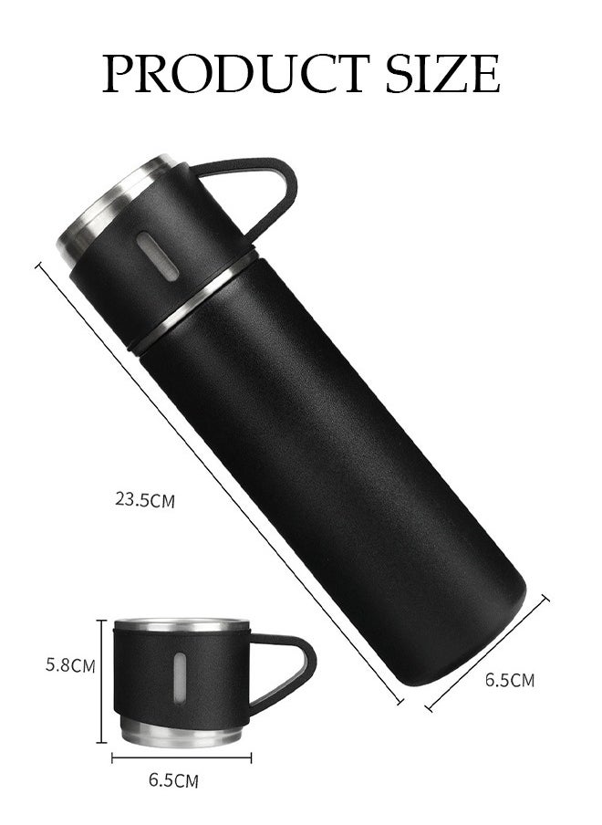 DUNISO Vacuum Flask Set with 2 Cups, Insulated Double Wall Stainless Steel 500ml Tea Coffee Thermal Flask , Hot and Cold Bottle, Corporate Gifts  - Image 2