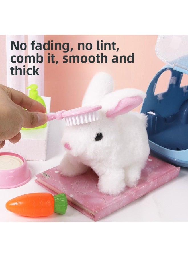 Children's Electric Pet Simulation Feeding Plush Bunny Dog Can Call Walking Doll Doll Birthday Gift-Color:Cute Dog-pink [battery Version]]  - Image 4