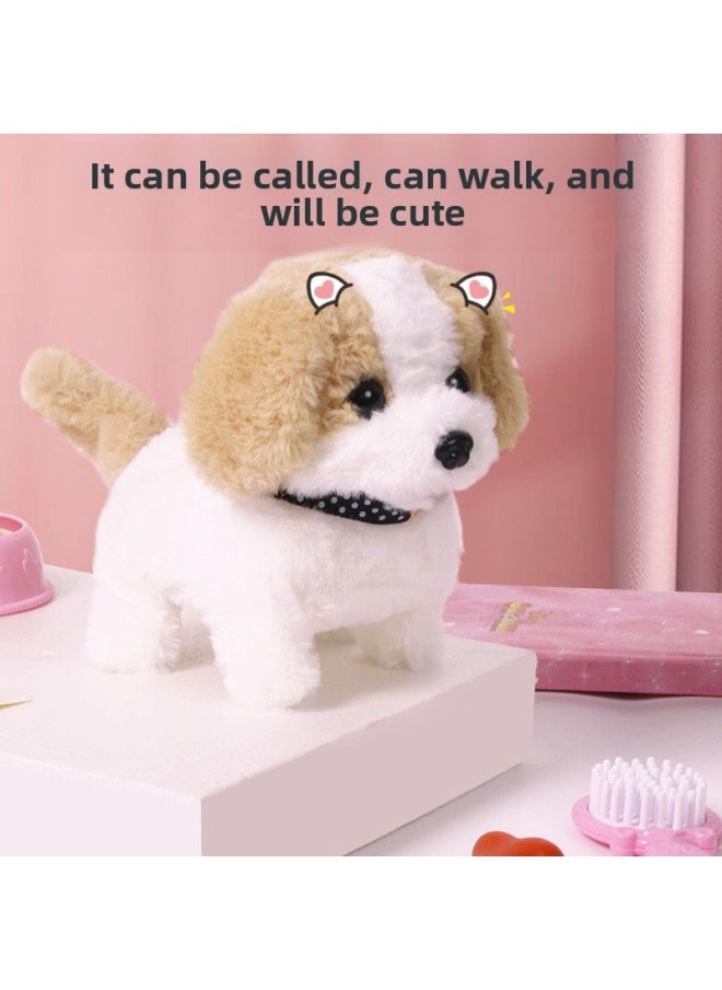 Children's Electric Pet Simulation Feeding Plush Bunny Dog Can Call Walking Doll Doll Birthday Gift-Color:Cute Dog-pink [battery Version]]  - Image 5