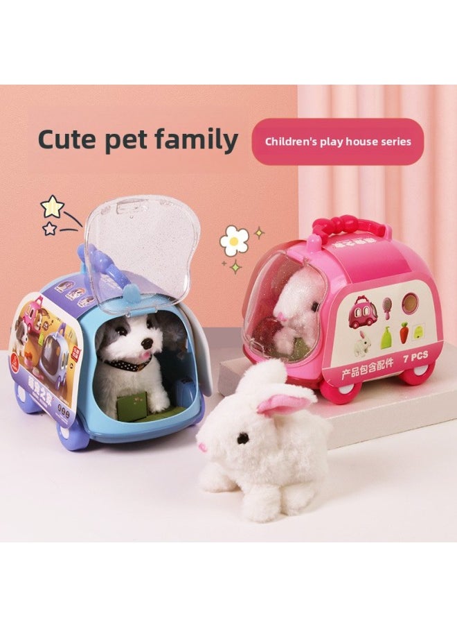 Children's Electric Pet Simulation Feeding Plush Bunny Dog Can Call Walking Doll Doll Birthday Gift-Color:Cute Dog-pink [battery Version]]  - Image 2