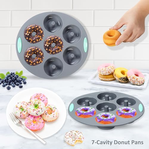Tongjude 54 Pieces Silicone Baking Pans Set, 10 Silicone Cake Molds, Loaf Pan and Muffin Pans, Non-Stick Baking Cup, with Measuring Cups and Spoons Set, Grey - Image 3