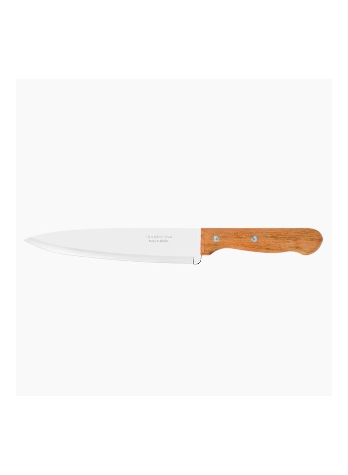 TRAMONTINA Since 1911,Made in Brazil- Dynamic 8 Inches Chef Knife with Stainless Steel Blade and Natural Wood Handle, - Image 1