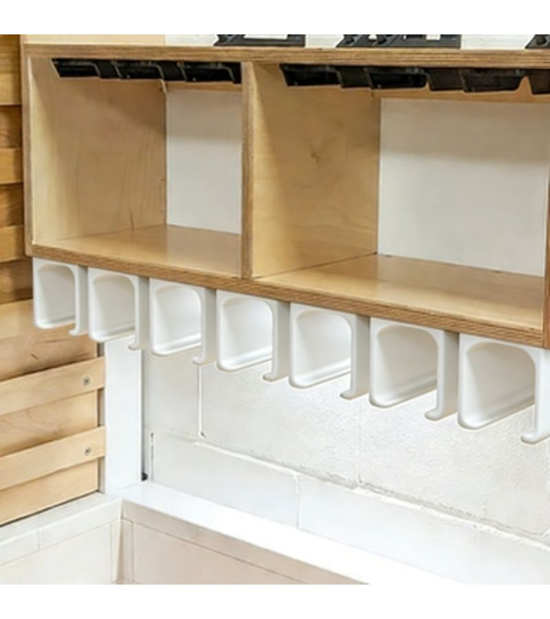 Heavy Duty Tool Hanger Organizer With Drill Bit Storage Non Slip Drill Hooks Tool Rack Shelves Space Saving Garage Workshop Shelves Sturdy Plastic Construction Suitable For Home Professional Garage Workshop Organization White - Image 5