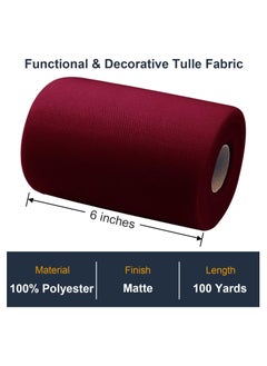 Beauenty Red Tulle Fabric Rolls 6 Inch x 100 Yards (300 feet) - Perfect for Wedding Decorations, Gift Bows, Craft Projects  Tutu Skirts  - Image 4