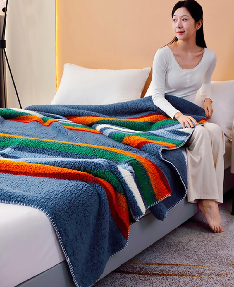UKELER Boho Sherpa Fleece Blanket 80'' Ã— 90'', Ultra Soft Aztec Queen Blanket for All Season, Cozy, Plush, Bohemian Throw Blanket for Bed/Couch/Sofa/Office/Camping - Image 3