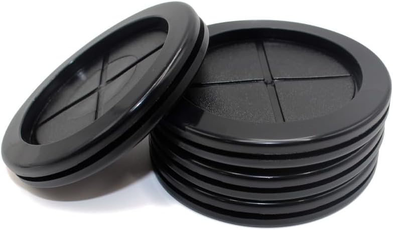 EASYEAH Store 3-1/8 in Rubber Grommets for Wiring, 2-3/4 in ID, Double-Sided Rubber Plugs for Round Holes, Firewall Grommet Automotive, Wire Cable Protection for Metal Electric Box, 4 Pcs 70x80 mm, Black - Image 1