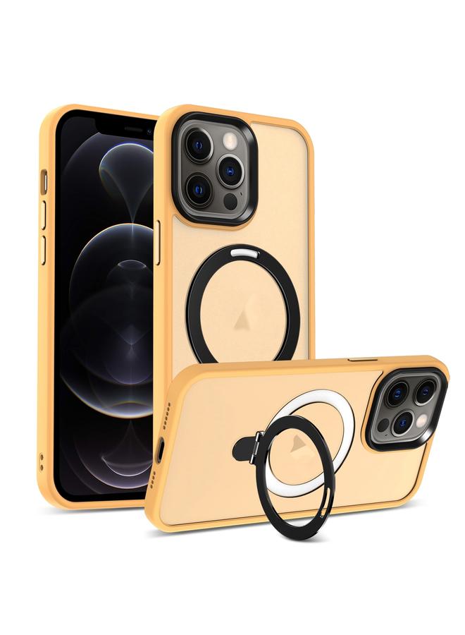 S-TOP Case For iPhone 12 Pro Skin-feel MagSafe Holder PC Hybrid TPU Phone Case - Image 1