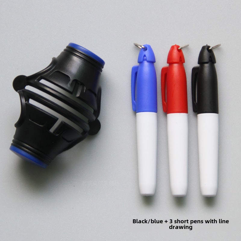 Generic 360° Rotating Golf Ball Liner Marker Pen Black/blue 3 short brush