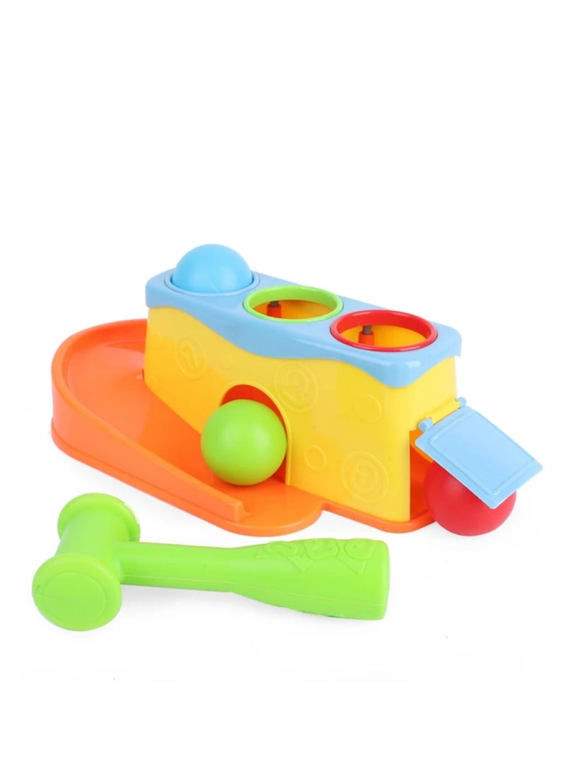 هوانجر لعبة طرق الكرات بالألوان للأطفال مع مطرقة بلاستيكية - Image 1