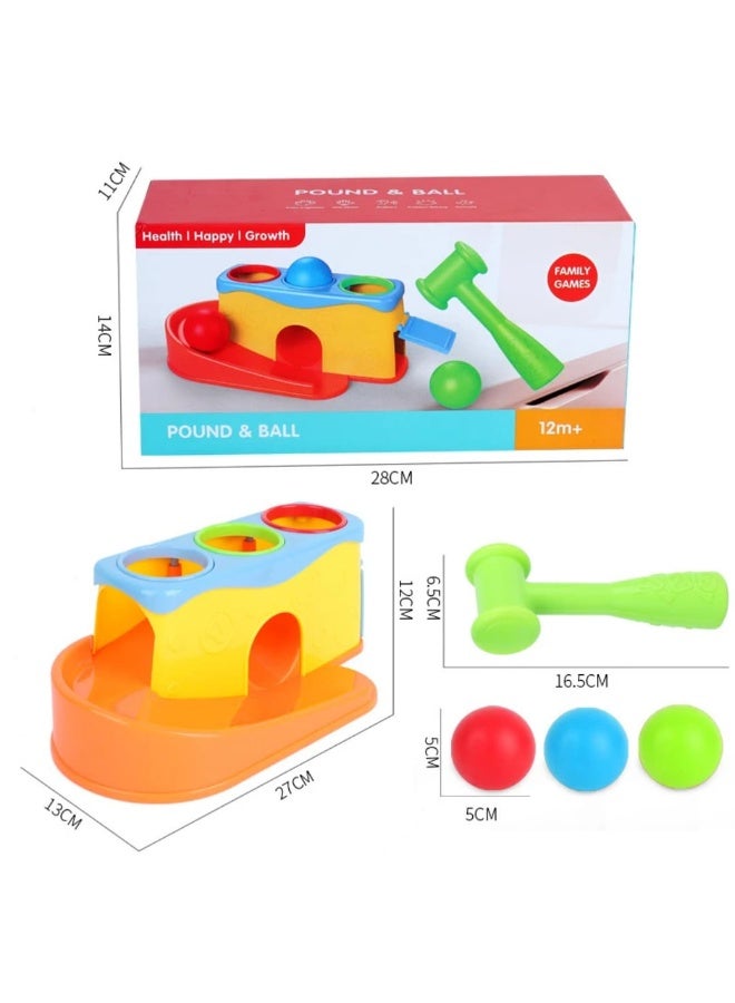 هوانجر لعبة طرق الكرات بالألوان للأطفال مع مطرقة بلاستيكية - Image 2