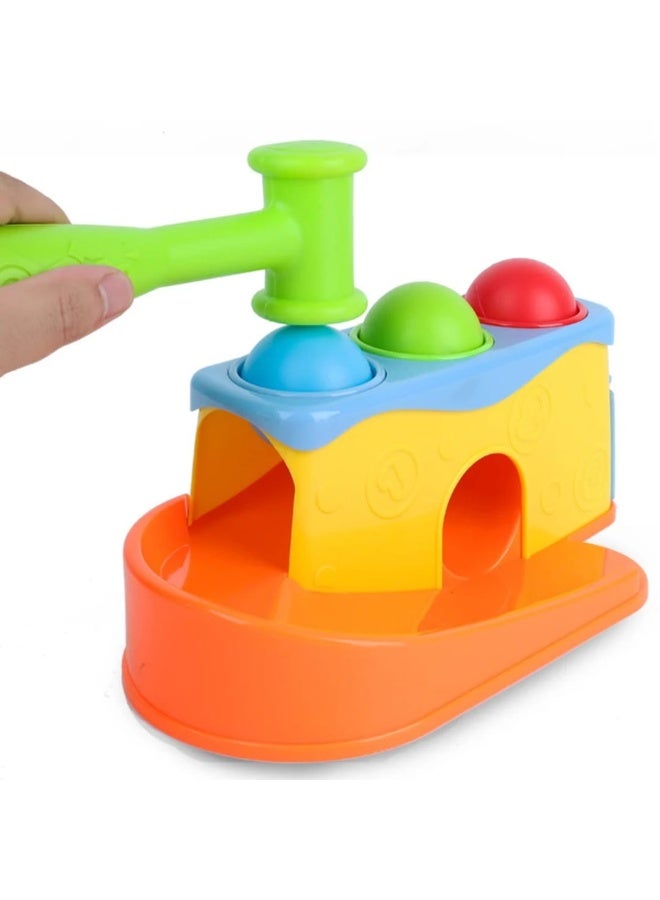 هوانجر لعبة طرق الكرات بالألوان للأطفال مع مطرقة بلاستيكية - Image 3