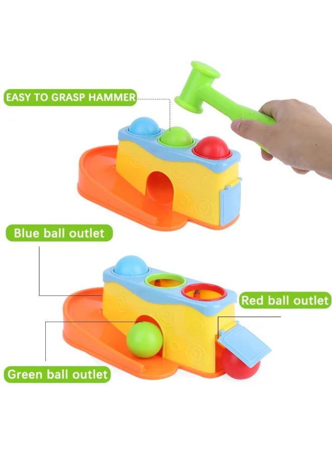 هوانجر لعبة طرق الكرات بالألوان للأطفال مع مطرقة بلاستيكية - Image 4