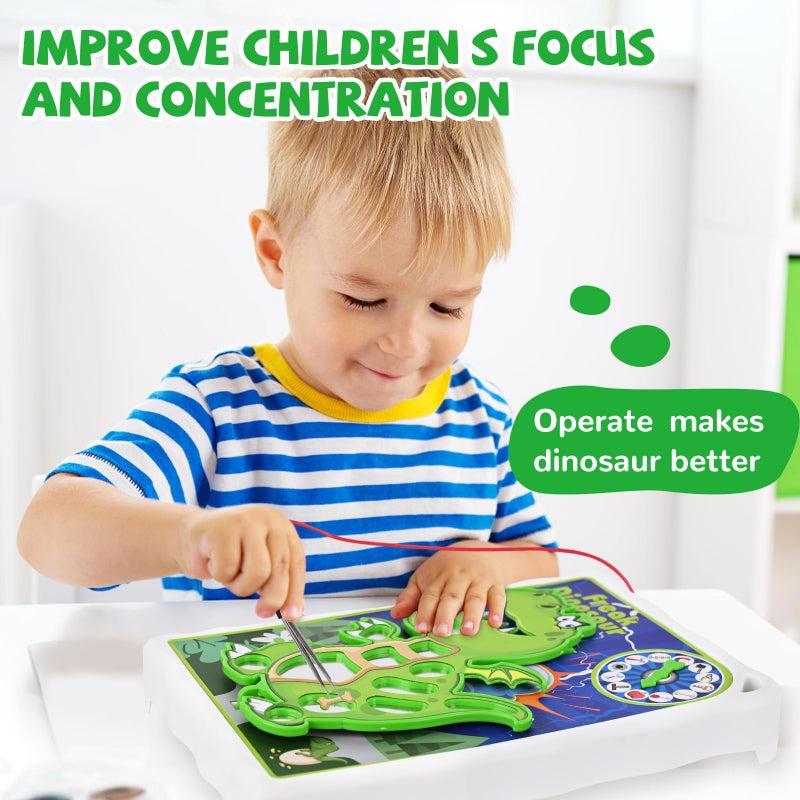 TALGIC Dinosaur Board Game for Kids Ages 3-8 with Tweezers and Fun Game Pieces, Classic Board Game for 1 or More Players, Popular Gifts for Kids - Image 2