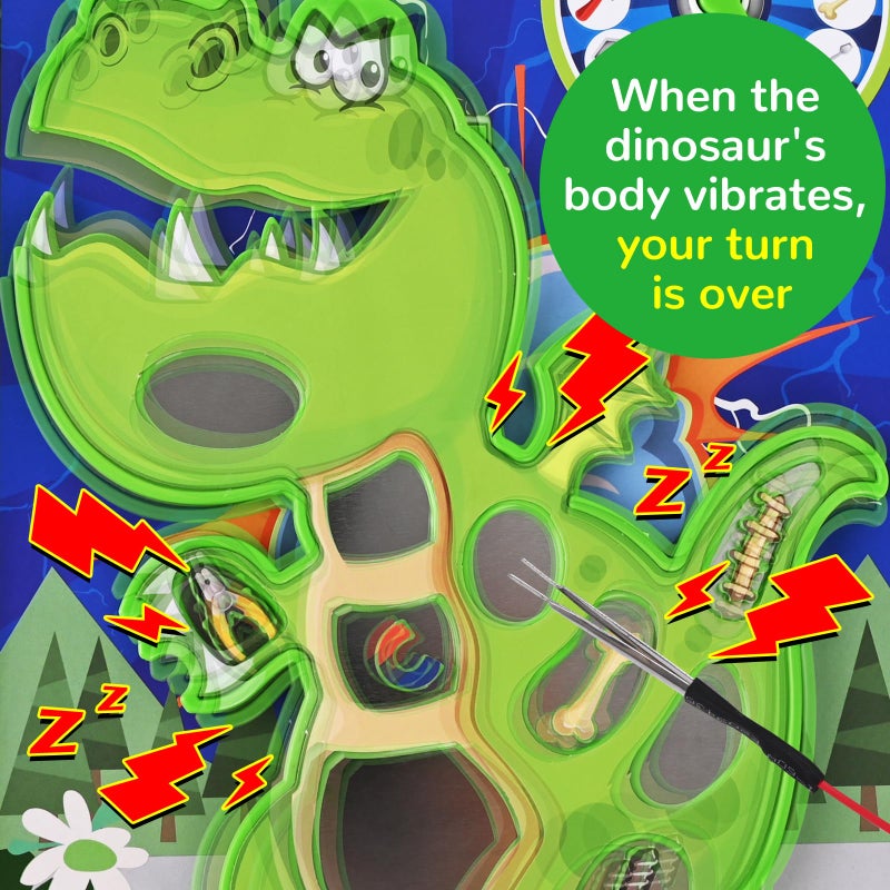 TALGIC Dinosaur Board Game for Kids Ages 3-8 with Tweezers and Fun Game Pieces, Classic Board Game for 1 or More Players, Popular Gifts for Kids - Image 5