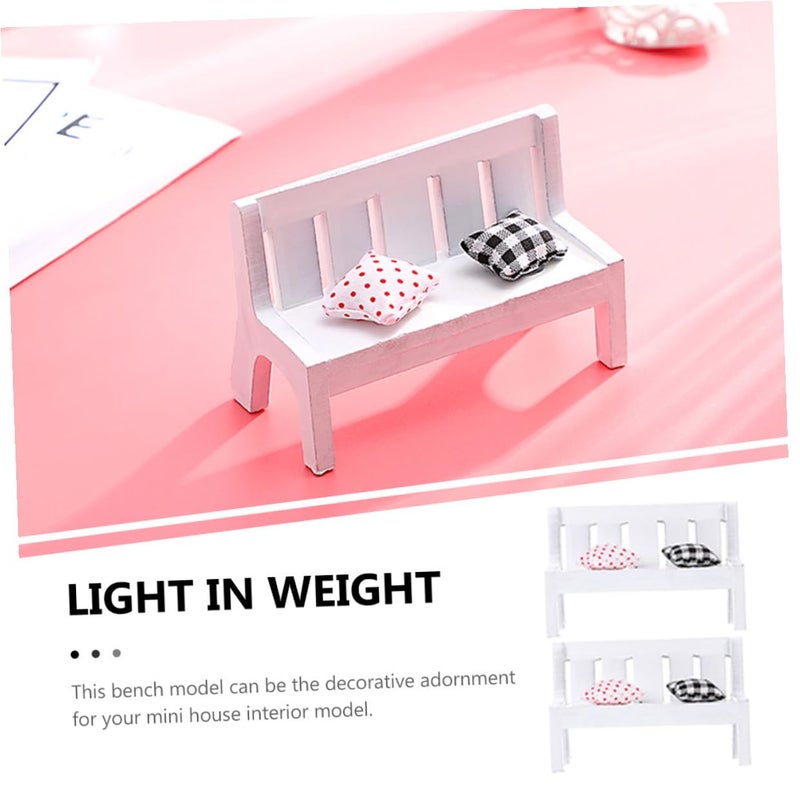 Realistic Mini Bench Models 2 Sets Small Decorative Furniture Props For Dollhouse Garden - Image 4