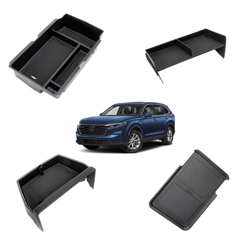 Carwiner 4PCS Center Console Organizer Compatible with 2023 2024 2025 2026 Honda CR-V EX-L/Sport-L Hybrid Accessories, Dash Organizer Tray Holder & Hidden Storage Box for Honda CRV with Coin - Image 1