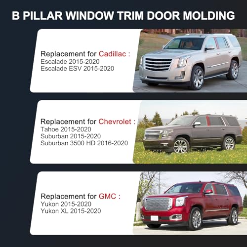CARMOCAR Door Pillar Trim Molding Window Trim Set (Left & Right) Replacement for Cadillac Escalade ESV,Chevrolet Suburban,Chevy Tahoe,GMC Yukon XL,4-Door Sport Utility 2015-2020 926-242,926-241 - Image 3