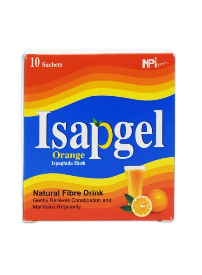 إن بي آي مسحوق قشور الإسباغول البرتقالي من إيسابجيل - 10 أكياس لتنظيم حركة الأمعاء بشكل طبيعي - Image 1