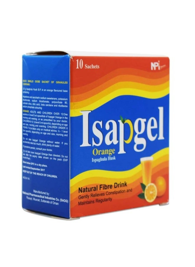 إن بي آي مسحوق قشور الإسباغول البرتقالي من إيسابجيل - 10 أكياس لتنظيم حركة الأمعاء بشكل طبيعي - Image 2