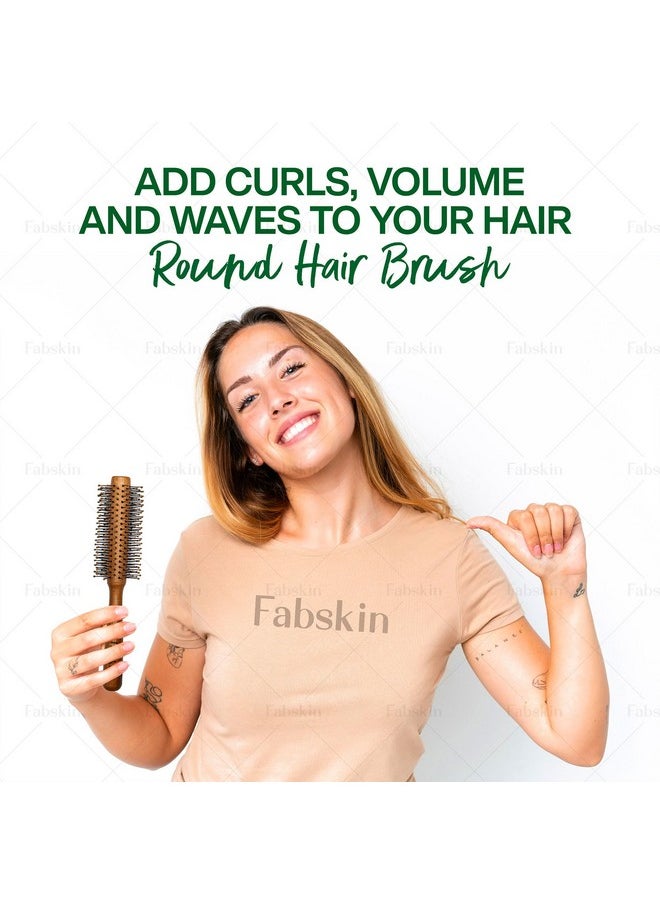 Fabskin Wooden Round Hair Brush | Men And Women | For Adding Curls, Volume, Waves, Quick Blowout, Straightening, Curling, Drying, Volumizing Hairs & Scalp Massage | Hair Roller Brush For Hair Styling  - Image 4