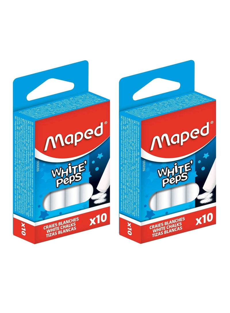 Maped 20-Piece White Chalk Sticks - Image 1