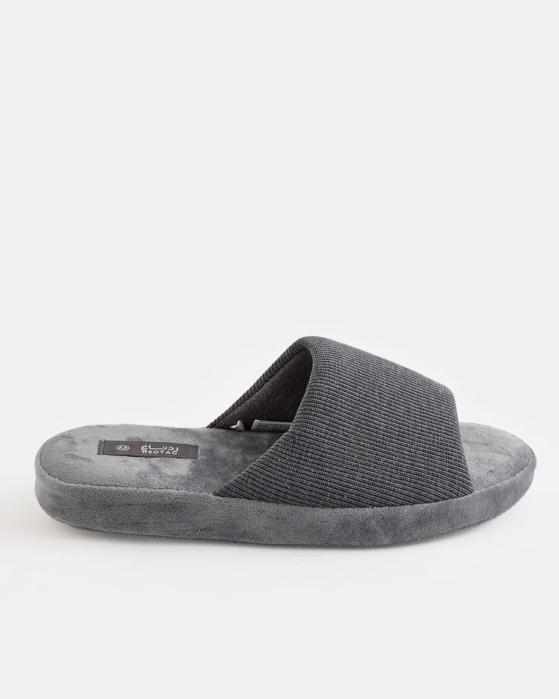 REDTAG Men Charcoal Textured Slippers