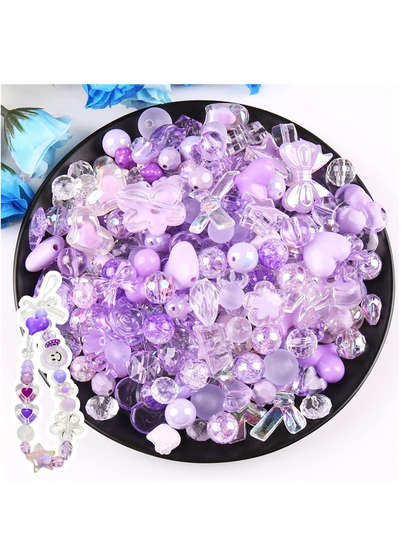SYOSI 90~150 Acrylic Beads for Jewelry Making, Colorful Assorted Beads Cute Kawaii Aesthetic Beads for Bracelets Making Flower Butterfly Beads Bulk Necklaces DIY Mobile Phone Chains, Three Colors  - Image 2