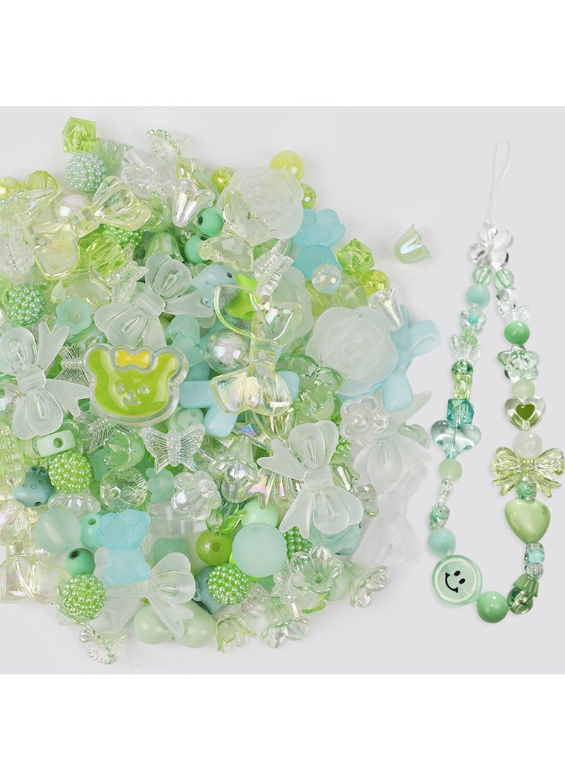 SYOSI 90~150 Acrylic Beads for Jewelry Making, Colorful Assorted Beads Cute Kawaii Aesthetic Beads for Bracelets Making Flower Butterfly Beads Bulk Necklaces DIY Mobile Phone Chains, Three Colors  - Image 3