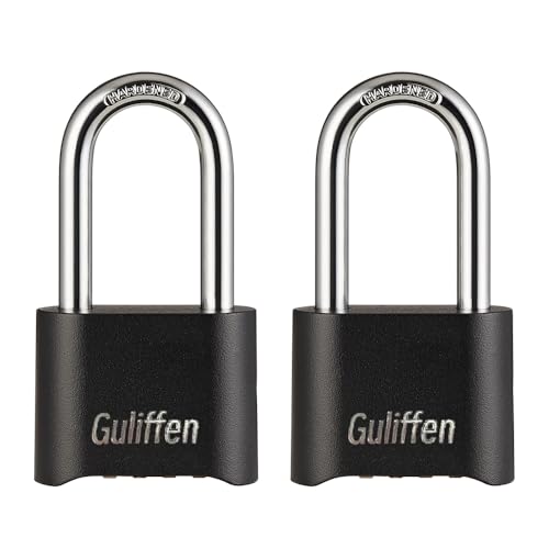 Guliffen 2 Pack Heavy Duty Weatherproof Combination Padlock, Outdoor Combination Lock with Long Shackle for Gate, Fence, Warehouse, Storage Unit,Garages - Image 1