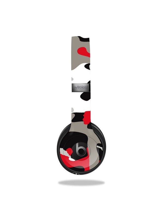 MIGHTY SKINS غلاف MightySkins متوافق مع سماعات Beats من Dr. Dre Solo 3 Wireless - تمويه أحمر | غلاف واقي، متين، وفريد من نوعه | سهل التطبيق، الإزالة، وتغيير الأنماط | صنع في الولايات المتحدة - Image 1