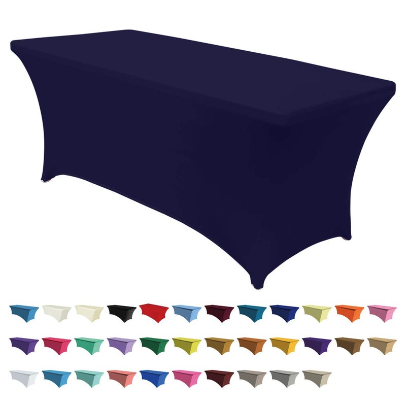 أيه بي سي كانوبي ABCCANOPY Spandex tableroths ل 6 أقدام المنزل مستطيلة الجدول الممتدة غلاف طاولة البوليستر طاولة المائدة الطاولة - Image 1