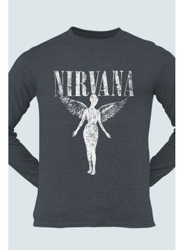Rock&Roll Rock & Roll Angel Nirvana Anthracite Crew Neck Long Sleeve Men's T-Shirt  - Image 3