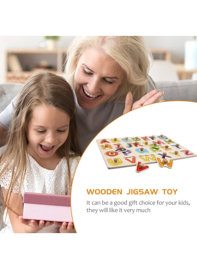 Wooden Alphabet Puzzles for Toddlers Chunky Abc Learning Puzzles Board Educational Learning Letters Puzzle for Preschool Boys and Girls - Image 3