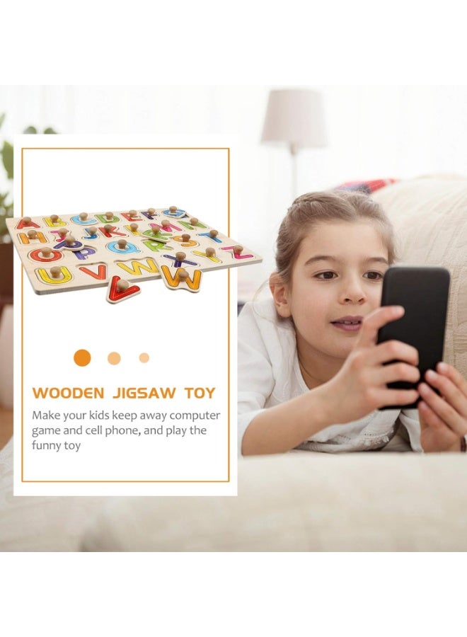 Wooden Alphabet Puzzles for Toddlers Chunky Abc Learning Puzzles Board Educational Learning Letters Puzzle for Preschool Boys and Girls - Image 5