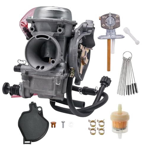 Rebuiman 15003-1446 Carburetor Fits for Kawasaki PRAIRIE 400 KVF400 1998, BAYOU 400 KLF400 KLF 400 1993-1995 with Fuel Switch Valve Petcock - Image 1