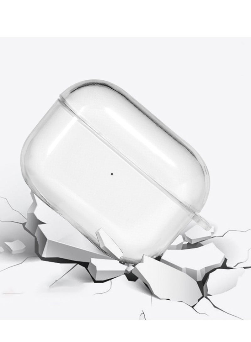 CATANES Airpod Pro Crystal Clear Shockproof Case Transparent Ultra Slim Cover with Keychain Carabiner - Image 2